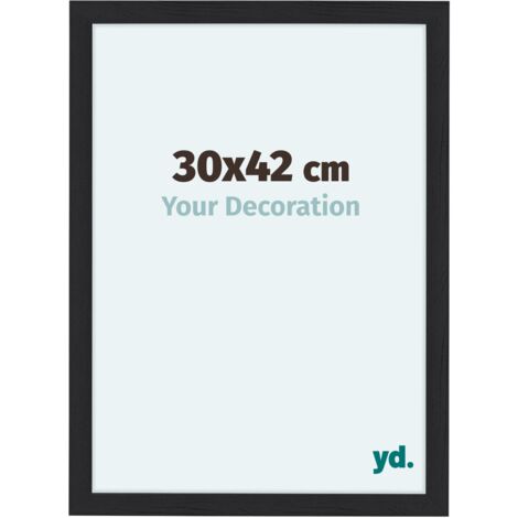 Cadre Photo 30x42 cm - Noir Grain de Bois - MDF - Como.