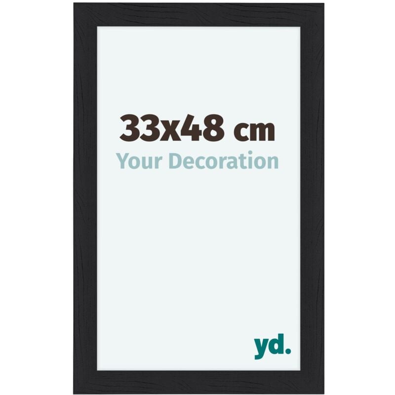 Yd. - Cadre Photo 33x48 cm - Noir Grain de Bois - mdf - Como.