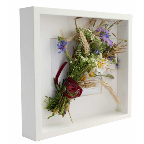 Cadre photo 3D, boîte profonde, 23 x 23 (25 x 25) cm, carré, blanc
