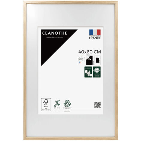 Cadre photo 40x60 cm chêne Alba  avec passe-partout 30x40 cm