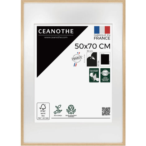 Cadre photo 50x70 cm chêne Alba avec passe-partout 40x50 cm
