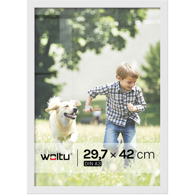 Cadre Photo 29,7x42 cm WOLTU, Cadre pour Photo A3 en Bois MDF, Décoration Murale ou sur Table, Blanc