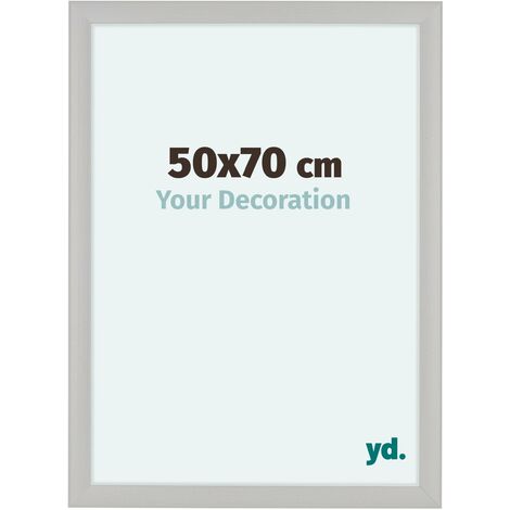IMAGINE Cadre Photo Blanc 50x70 cm – Cadre en Bois Massif Naturel