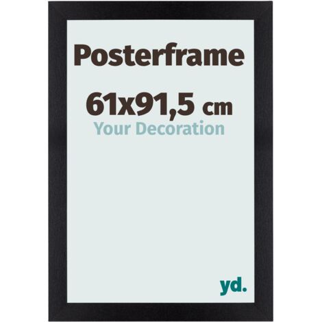 Cadre photo 61x91,5 cm noir mat – MDF durable – Accroche murale horizontale et verticale – Pour affiches et posters