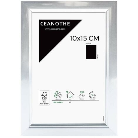 Cadre Photo Aluminium 10x15 cm - Cadre pour Photo 10x15 cm convient au A6 et Carte Postale  – Marque Française – Cadre Photo Primo Aluminium 10x15 cm - Cadre Résine Recyclée