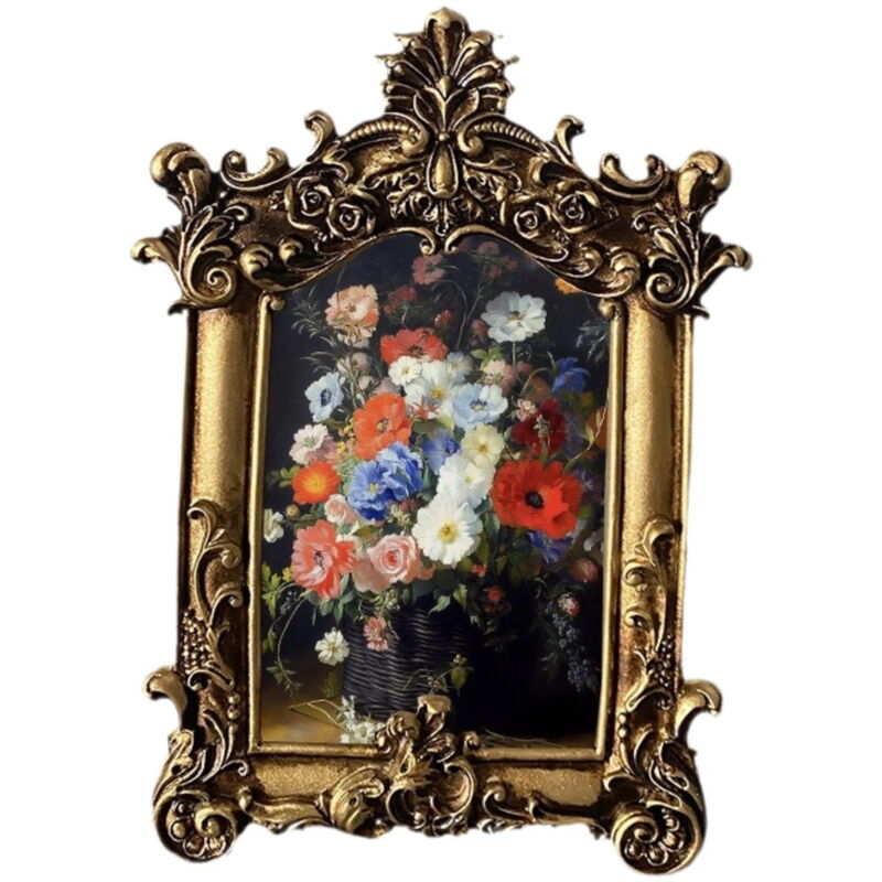 Cadre photo antique, cadre photo vintage, cadre photo baroque de table, montage mural, cadre photo orné, cadre photo rétro pour couloir