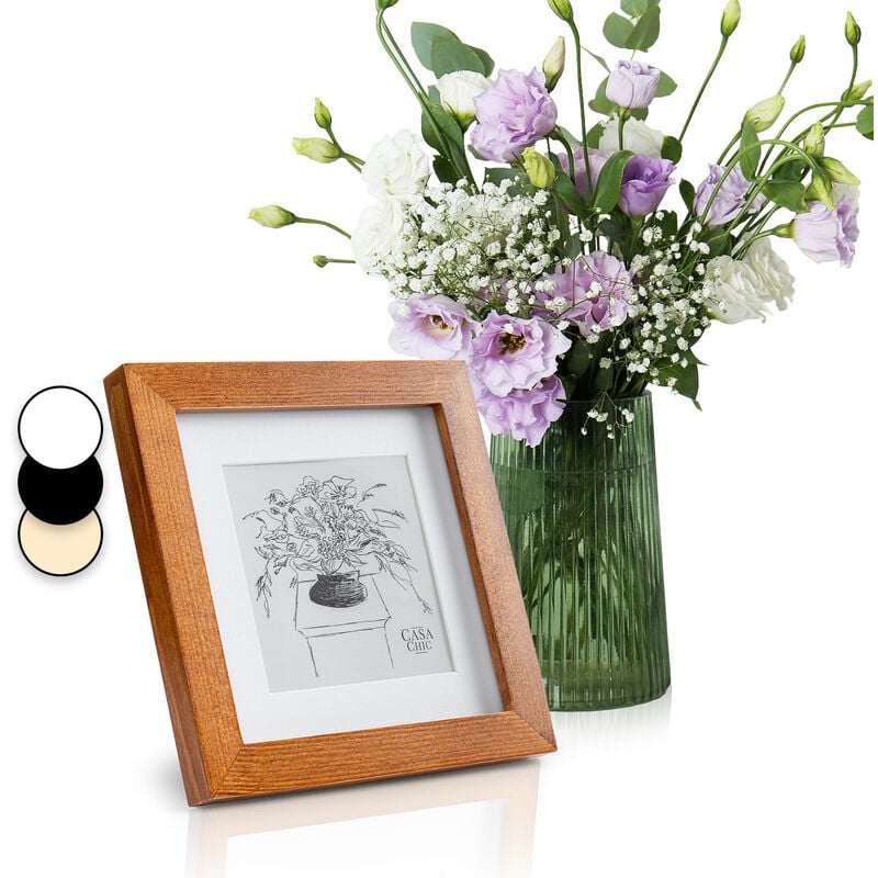 Cadre photo - Blumfeldt Casa Chic bristol - vitre 15 x 15 cm - bois - marron