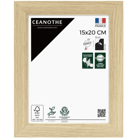 Cadre Photo Brut 15x20 cm et 20x15 cm - Convient au A5 et A6 – Cadre pour Photo 15x20 cm, Affiche ou Poster - Cadre Photo Eternel Brut 15x20 cm - Fabriqué en France - Verre acrylique Incassable