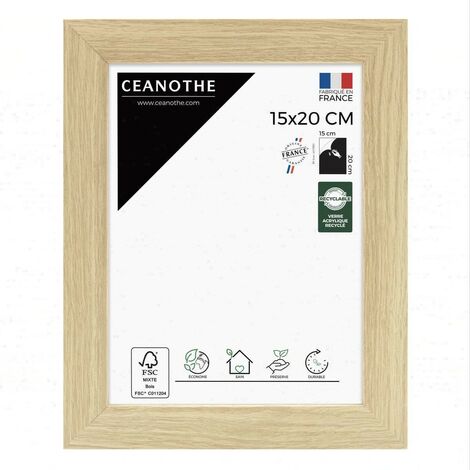 Cadre Photo Brut 15x20 cm et 20x15 cm - Convient au A5 et A6 – Cadre pour Photo 15x20 cm, Affiche ou Poster - Cadre Photo Eternel Brut 15x20 cm - Fabriqué en France - Verre acrylique Incassable Recycl
