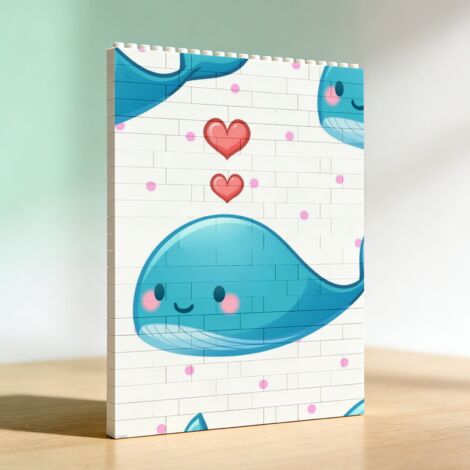 Cadre photo de couple en blocs de construction, cadeau d’anniversaire