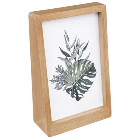 Cadre Photo Déco "Bois Vertical" 10x15cm Beige
