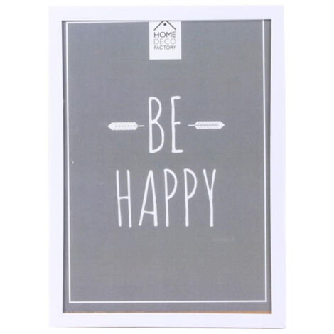 Cadre Photo Design "Be Happy" 13x18cm Blanc