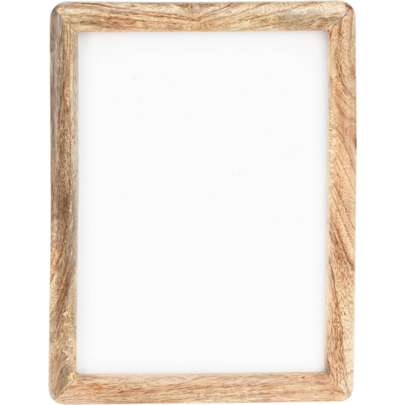 Cadre photo en bois, debout, en bois de mangue, 18 x 2 x 23 cm.
