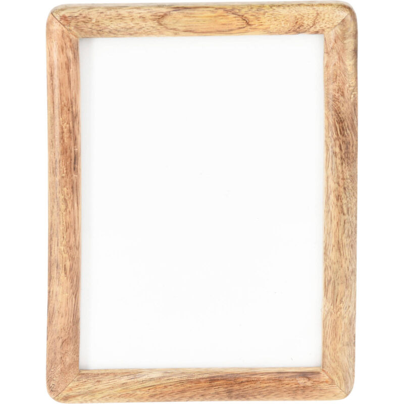 Cadre photo en bois, sur pied, en bois de mangue, 15,5 x 2 x 20,5 cm.