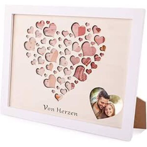Cadre photo en forme de cœur, cadeau de mariage pour la Saint-Valentin