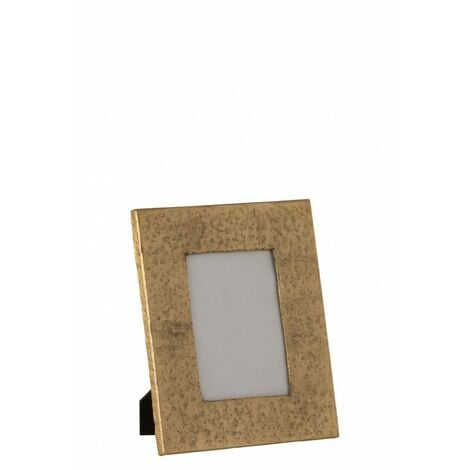 Cadre photo en métal doré et verre transparent 16x10x20cm