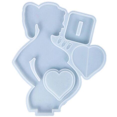 Cadre photo en silicone en forme de cœur pour maman, moule pour projets DIY, fournitures, cadeau