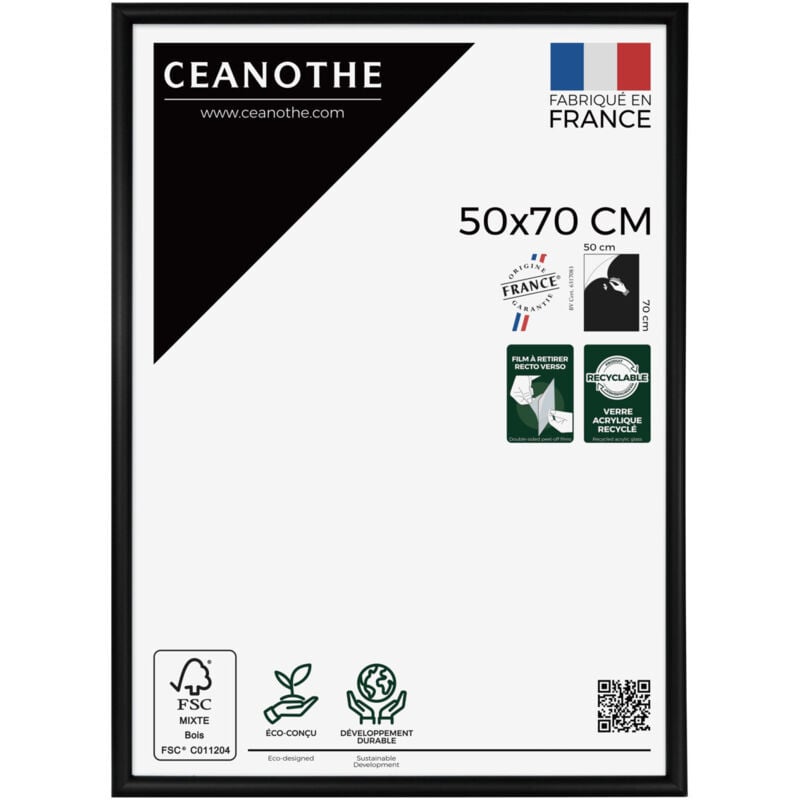 Cadre photo Essentiel exposition noir 50x70 cm