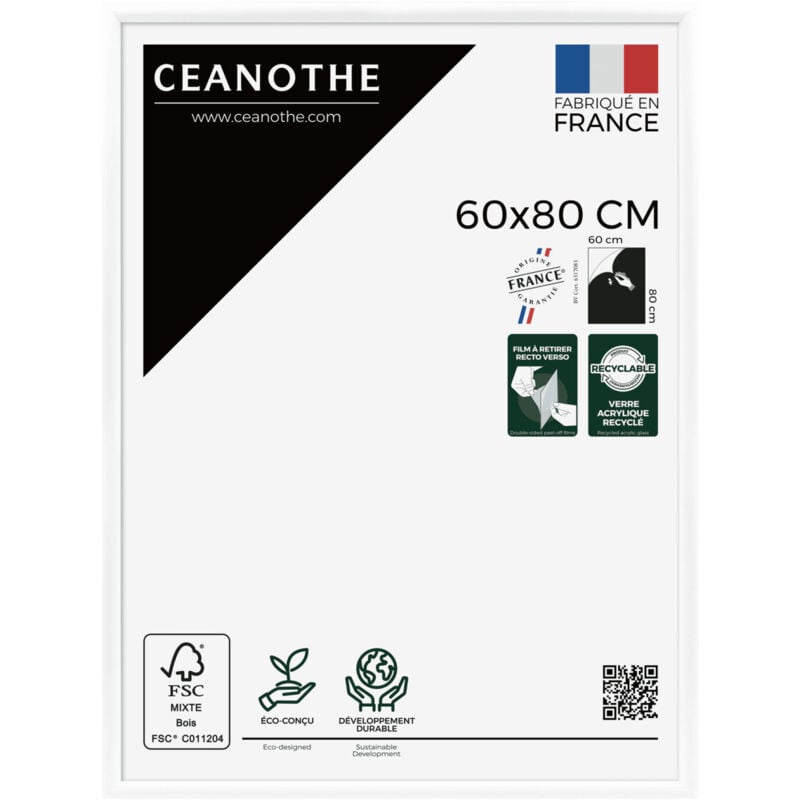 Cadre photo Essentiel exposition blanc 60x80 cm