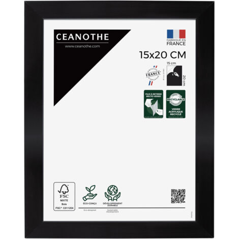 Cadre Photo Gris 15x20 cm et 20x15 cm - Convient au A5, A6 et Carte Postale  – Fabriqué en France - Cadre Precious Gris 15x20 cm - Cadre photo en Résine recyclée - Verre acrylique Incassable