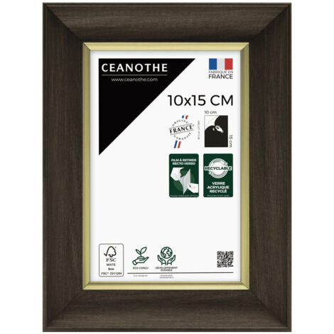 Cadre photo Luna ébène doré 10x15 cm