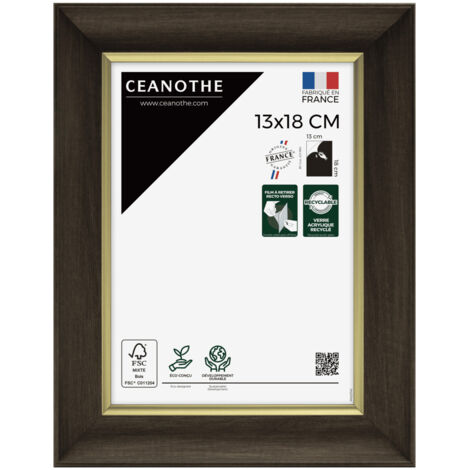 Cadre photo Luna ébène doré 13x18 cm