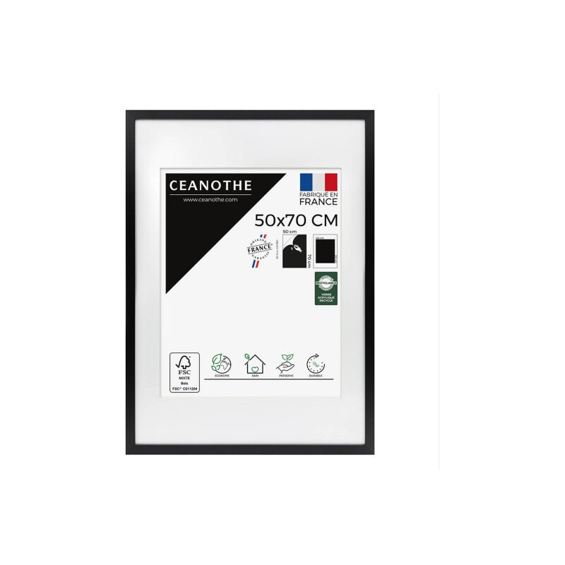 Cadre Ceanothe cadre 50X70 ouv 40X50 milan noir