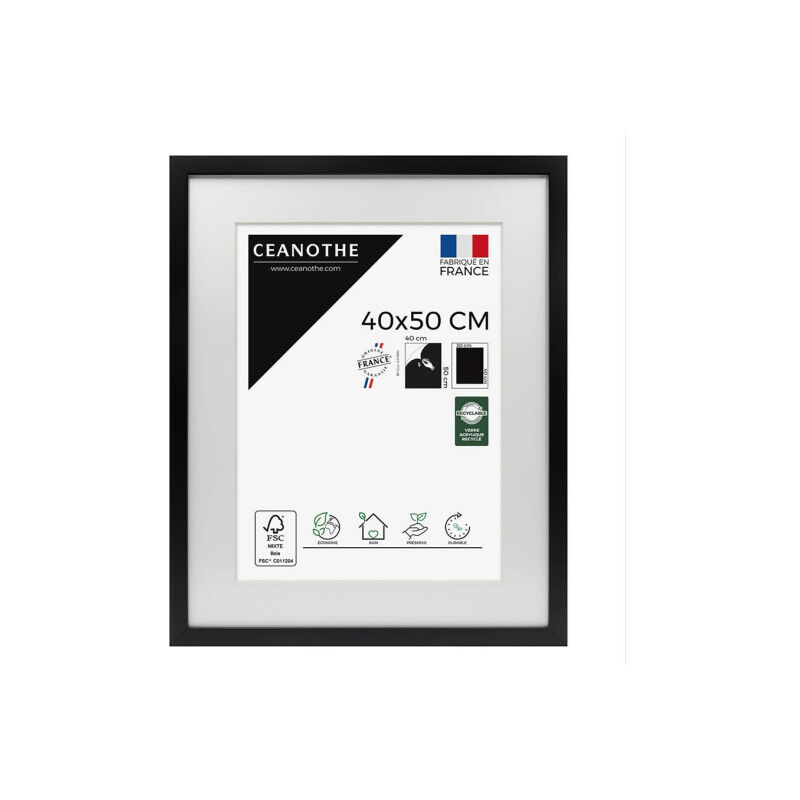 Cadre Ceanothe cadre 40X50 ouv 30X40 milan noir