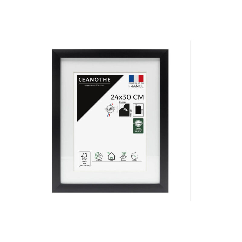 Cadre Ceanothe cadre 24X30 ouv 18X24 milan noir