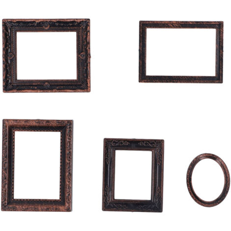 Cadre Photo Miniature Vintage Réaliste et Délicat pour Maison de Poupée 1/12 - Lot de 5