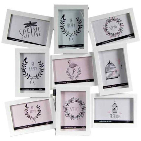 Cadre photo multiple Happy 47x46 cm D&Casa