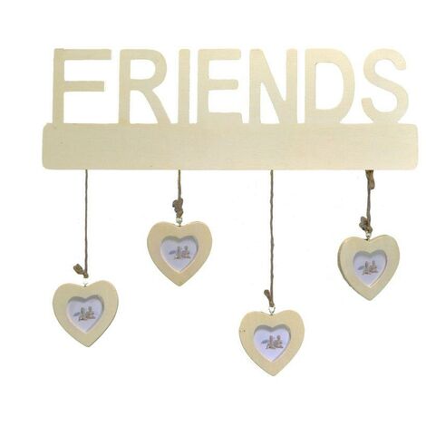 Cadre photo mural Friends avec plusieurs coeurs 4p cm40xh35x1