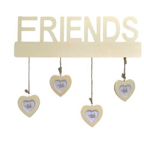 Cadre photo mural Friends avec plusieurs coeurs 4p cm40xh35x1
