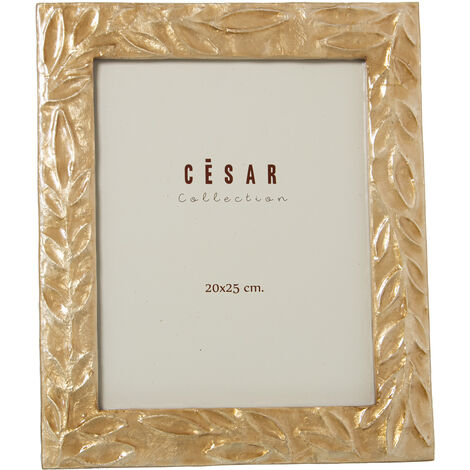 Cadre Photo Nacre 20X25 Cm Feuille Tan Ext:27X32X1 Cm