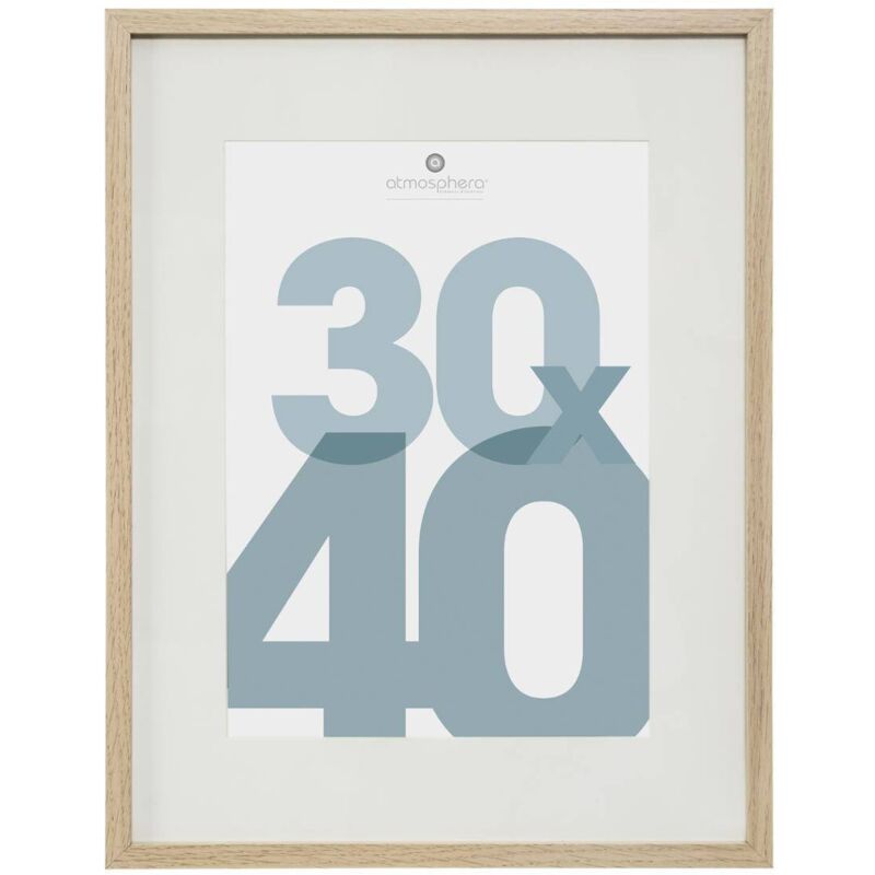 Atmosphera Créateur d'intérieur - Cadre Photo en Verre "Manu" 30x40cm Naturel