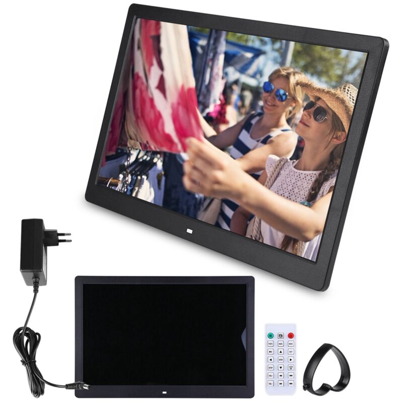 Cadre Photo Numérique 15,4 Pouces, Cadre Photo électronique Affichage led 1280 x 800 hd Horloge Fonction Calendrier Photo Vidéo Diaporama Pas de