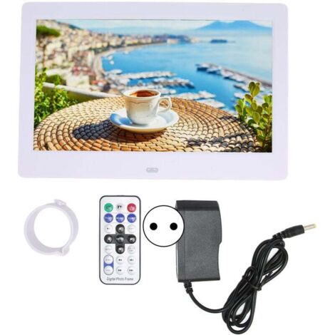 Cadre Photo numérique HD 10,1 pouces, écran LCD 1024x600, cadre Photo électronique intelligent avec télécommande 110-240V, prise ue blanche