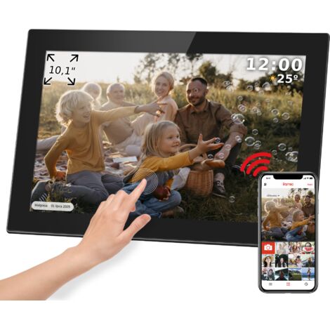 Cadre photo numérique Kruger&Matz FRAMEO Wi-Fi, écran haute qualité de 10,1 pouces