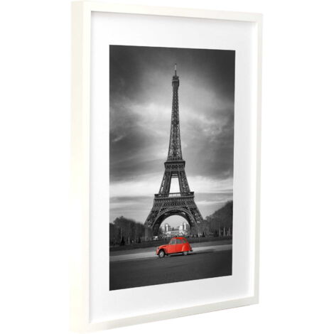 Cadre photo poster 40x50 cm avec passe-partout 30x40 A3 blanc BD art