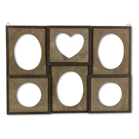 Cadre photo retro 6 photos horizontal - Bois - Marron - Décoration d'Autrefois