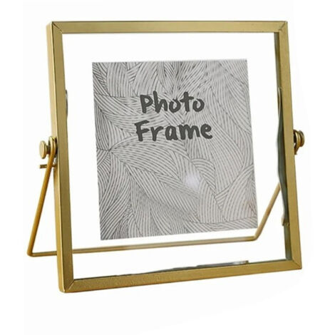 Cadre Photo Style Nordique Géométrique Métal Bordure Enveloppante Bureau Salon Bureau 4 Pouces
