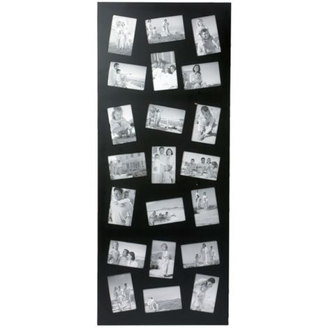 Cadre photos pêle mêle géant design - 21 encarts - 117 x 48 x 1,8 - Noir