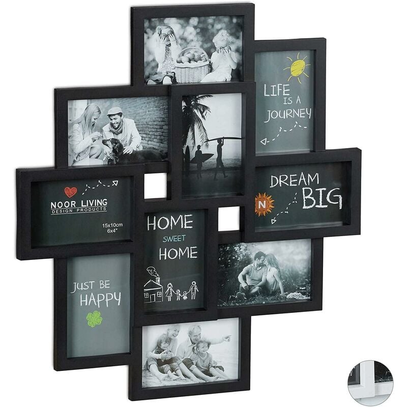 Cadre photos pêle-mêle 10 photos noir