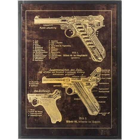 Cadre Pistolet Bois vitre en Verre 80 cm
