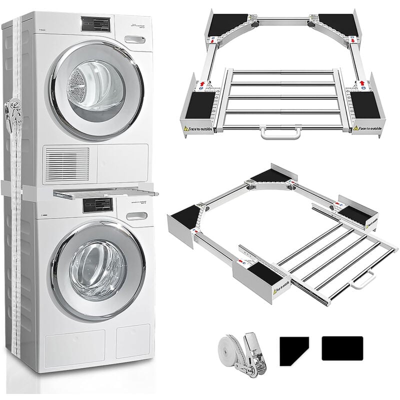 Tuserxln - Cadre pour Machine à Laver/Sèche-Linge, Intermédiaire avec Porte-Serviettes Extensible