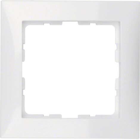 Cadre pour mécanisme à 1 élément de la série « Berker S1 » IP20 80,5x80,5x9,5mm couleur blanc polaire