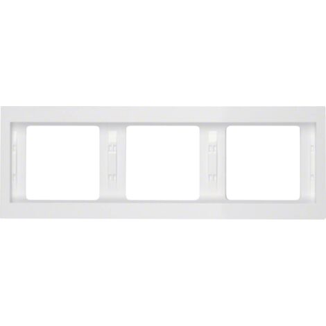 Cadre pour mécanisme à 3 éléments de la série « Berker K1 » IP20 8,05x22,9x1cm couleur blanc polaire