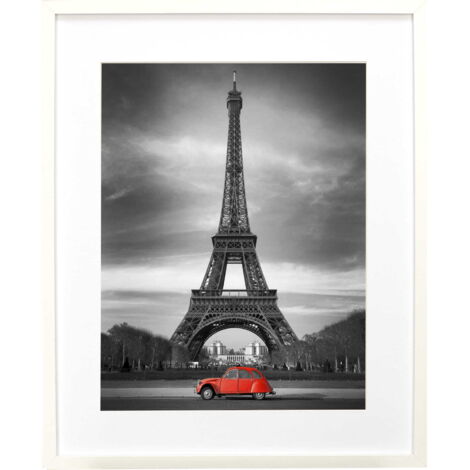 Cadre pour poster photo 50x70 cm avec passe-partout 40x50 B2 blanc BD art