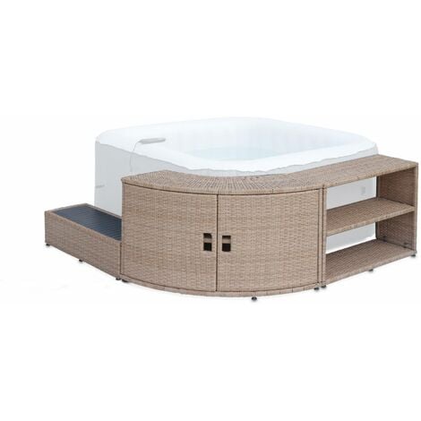 Habillage en bois pour spa gonflable rond et carré – ø 180 cm