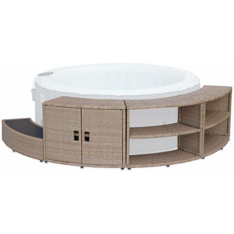 Cadre pour spa rond en résine tressée